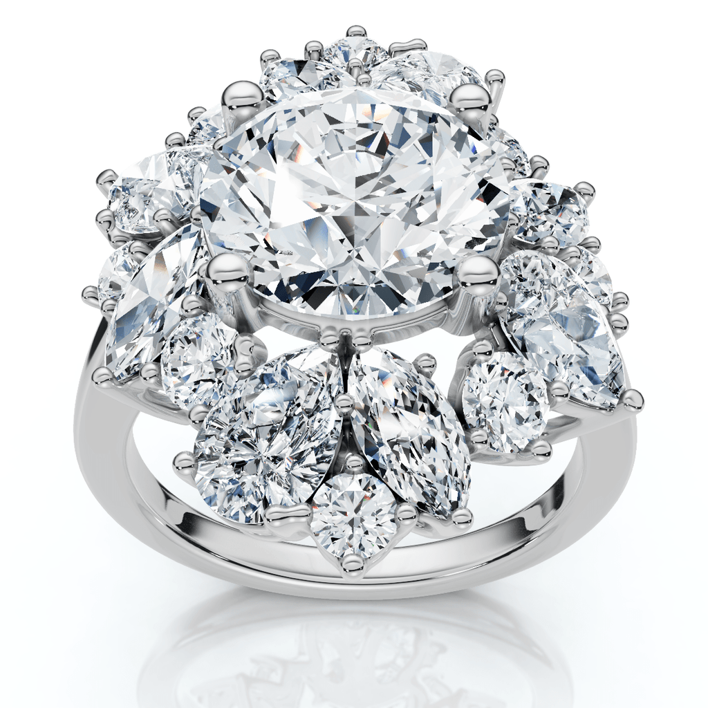 Certified 6.50Ct High Jewelry Diamond Ring 14k Gold Lab Grown