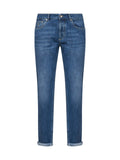 Brunello Cucinelli Men Blue Lightweight Denim Traditional Fit Jeans