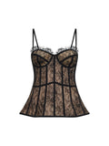 Giuseppe Di Morabito Women Black Lace Peplum Bustier Top