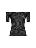Pucci Women Black Marmo Jacquard Net Top