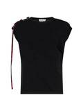 Pucci Women Black Stretch Jersey Tank Top With Printed Tape