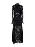 Rabanne Women Black Lace Long Dress