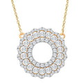 1Ct TW Diamond Circle Pendant Women's Lab Grown 18mm Wide 18" Necklace