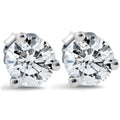 1 ct Round Diamond Studs 14k White Gold Clarity Enhanced