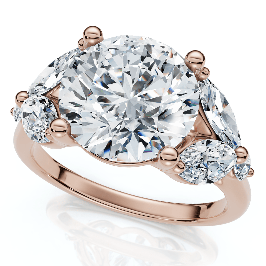 3 3/4Ct Certified Diamond Engagement Ring 14k Gold Lab Grown