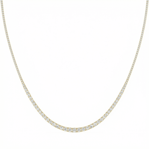 10Ct Graduated Diamond Tennis Necklace Lab Grown 14k Gold 18"