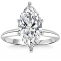 3Ct White Gold Certified Lab Grown Marquise Diamond Engagement Ring Size: 6.5