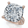 Certified 16Ct Cushion Diamond Engagement Ring 14k Gold Lab Grown