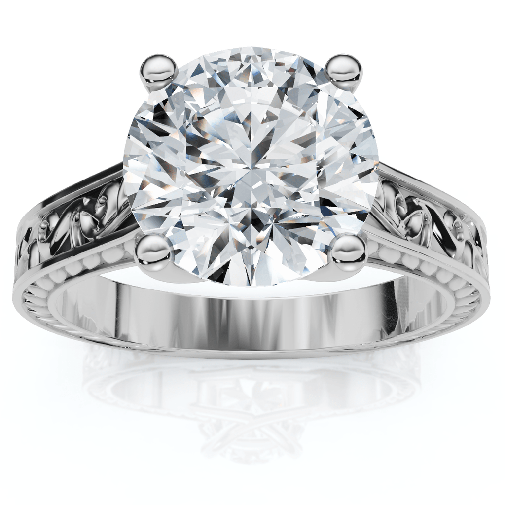 2 1/2ct Solitaire Certified Diamond Engagement Vintage Ring 14k Gold Lab Grown