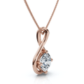 1Ct Diamond Infinity Pendant 14k Gold Necklace 18" Lab Grown EF/VS