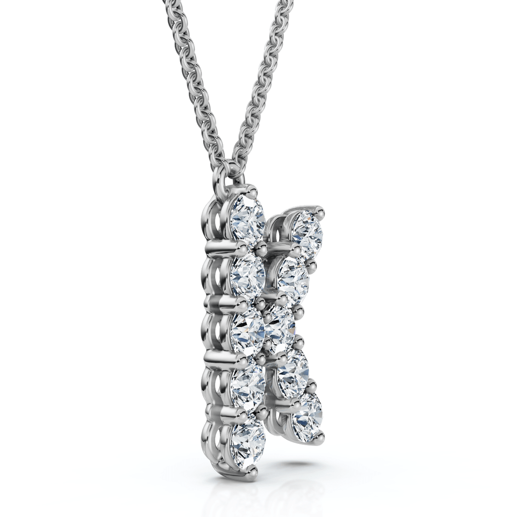 1Ct Diamond Initial "K" Pendant 14k Gold 18" Necklace Lab Grown 5/8" Tall