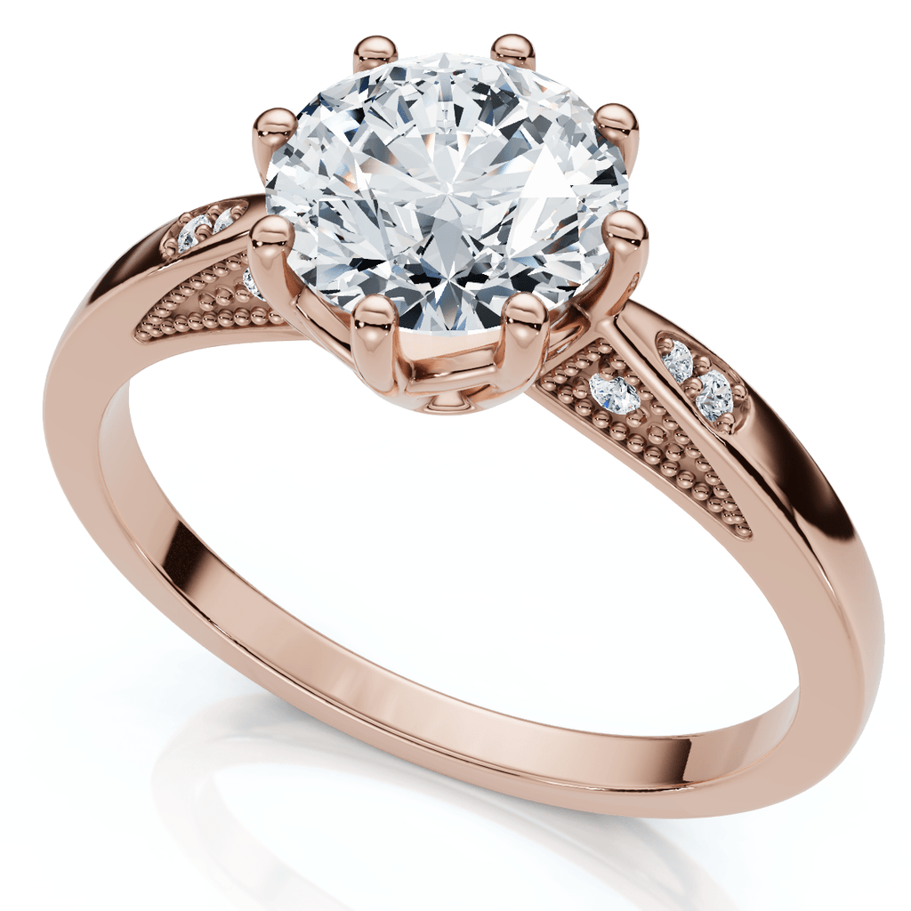 1Ct Crown Setting Diamond Engagement Ring 14k Gold or Platinum Lab Grown
