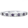 1/2ct Alexandrite & Diamond Half Eternity Ring 14K White Gold SZ5 (Not Enhanced) 5