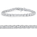 10.75Ct Oval Cut Diamond Tennis Bracelet 7" 14k White Gold Lab Grown Size: Medium