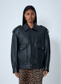 Saint Laurent Women Grained Leather Jacket
