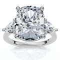 Certified 5 1/2Ct Annie Cushion Diamond Engagement Ring 14k Gold or Pt Lab Grown