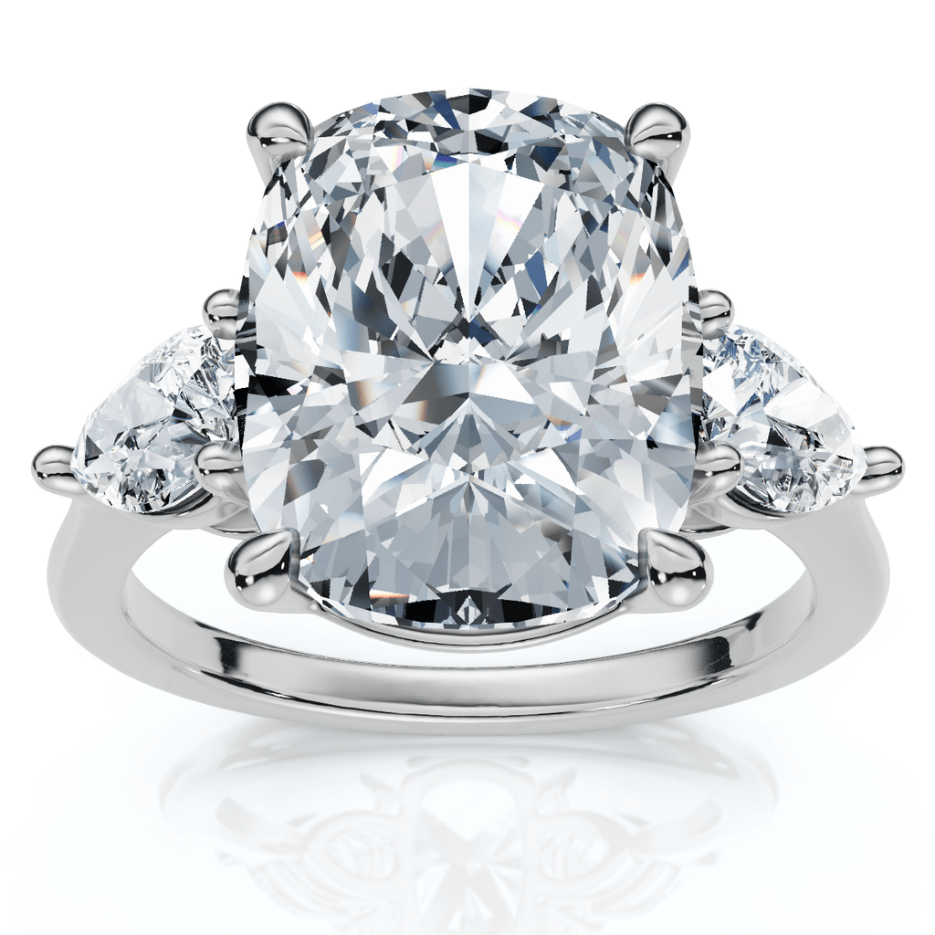 Certified 5 1/2Ct Annie Cushion Diamond Engagement Ring 14k Gold or Pt Lab Grown