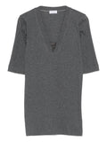 Brunello Cucinelli Women Cotton V-Necked Sweater