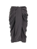 Chloé Women Silk Draped Midi Skirt