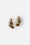 Self-Portrait Women Hammered Gold Crystal Earrings