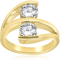 2 ct Diamond Moi Et Toi Ring Yellow Gold