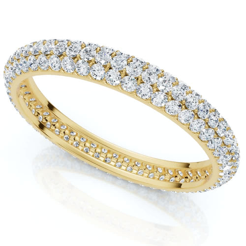 1Ct Pave Diamond Eternity Ring 14k Gold Lab Grown