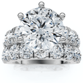 VS 6 1/2Ct Diamond Engagement Wedding Ring Set in 10k Yellow Gold Lab Grown
