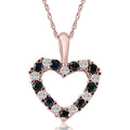 1/2Ct Blue Sapphire & Diamond Heart Pendant in 14k White, Yellow, or Rose Gold