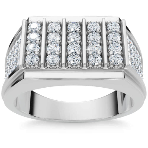 1Ct Men's Diamond Ring 14k Gold Lab Grown