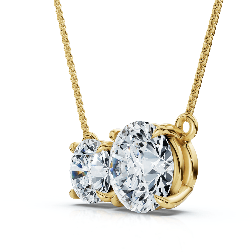 1 1/2Ct Rounds Toi et Moi Diamond Pendant 14k Gold or Pt Lab Grown Size: 1/3" Wide