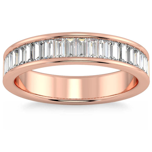 1Ct TW Baguette Diamond Channel Set Wedding Ring 14k Gold Lab Grown