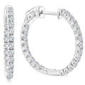 1.55Ct Diamond Inside Outside Hoops High Quality Vault Lock 1" Tall Lab Grown