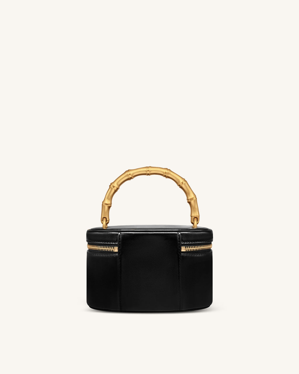 Natalie Metal Geometric Pendant Handle Bag - Black