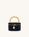Natalie Metal Geometric Pendant Handle Bag - Navy