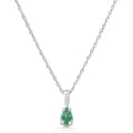 1/4Ct Pear Shape Emerald Cut Pendant 10k White Gold
