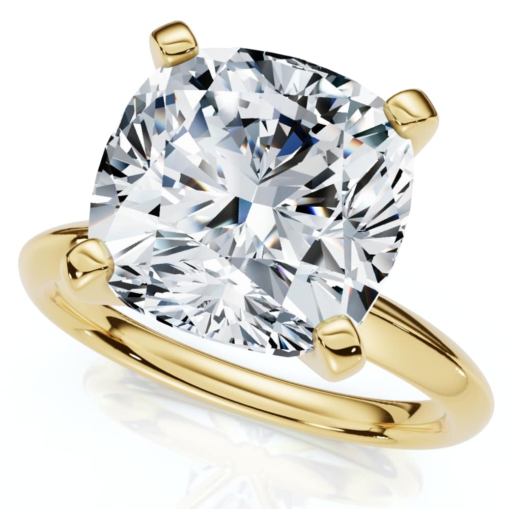 Certified 5Ct Cushion Diamond Square Engagement Ring Lab Grown Solitaire
