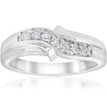 1/4ct Diamond Mens Wedding Ring 10k White Gold