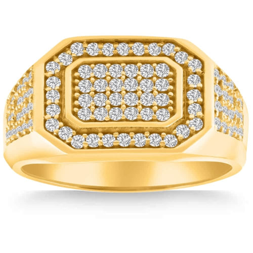 1Ct Men's Diamond Ring in 14k Gold Lab Grown