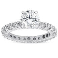 2ct Diamond Eternity Engagement Ring 14K White Gold Size Selectable