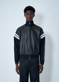 Wales Bonner Men Leather Logo Motif Bomber Jacket