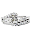 1/2ct Semi Mount Engagement Curve Wedding Ring Set 14K Size Selectable