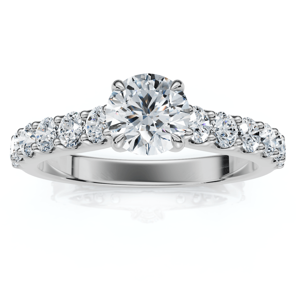 1Ct Pave Cathedral Diamond Engagement Ring 14k Gold Lab Grown