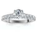 1Ct Pave Cathedral Diamond Engagement Ring 14k Gold Lab Grown