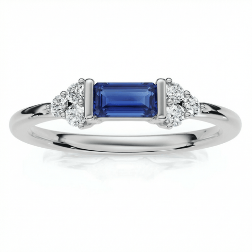 1/3Ct Thin Sapphire Diamond Stackable Wedding Ring 14k Gold Lab Grown