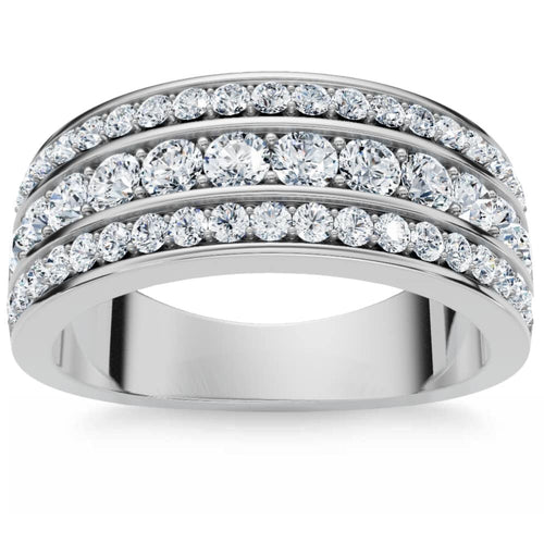 1Ct Men's Diamond Wedding Anniversary Ring 10k Gold Lab Grown