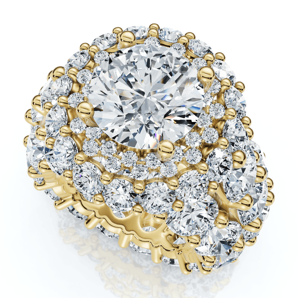 Certified 26Ct Diamond Halo Engagement Ring in 14k Gold Lab Grown