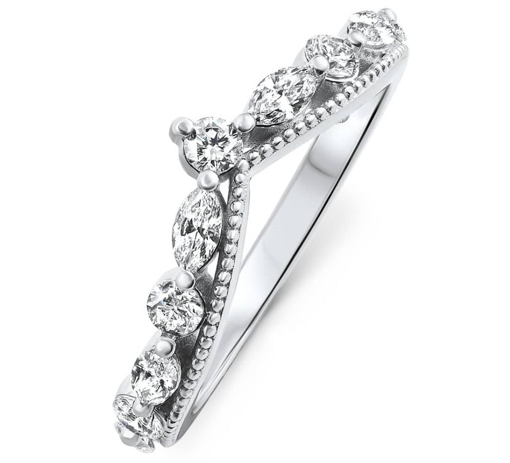 1Ct Diamond Wedding Contour Fancy Anniversary Ring in 14k Gold Lab Grown