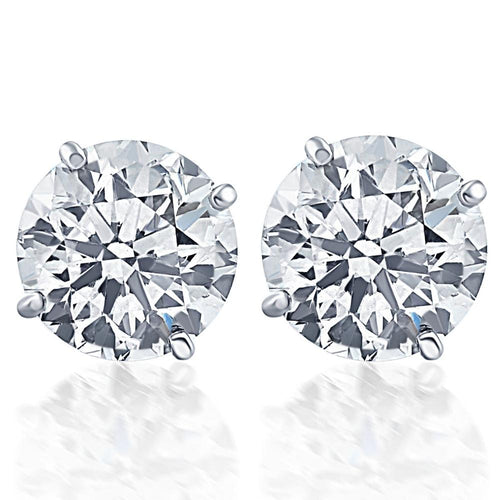 1 1/10 Ct TW Natural Diamond Studs in 14k White or Yellow Gold