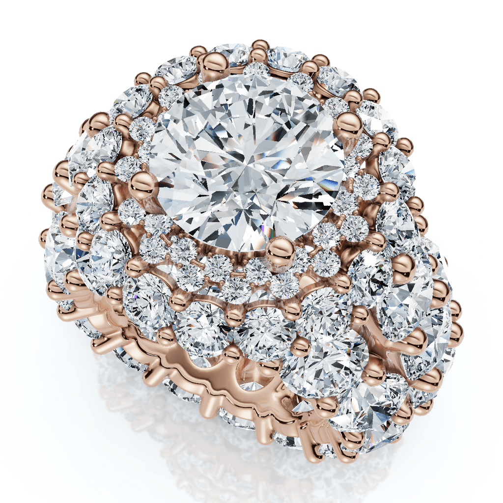 Certified 26Ct Diamond Halo Engagement Ring in 14k Gold Lab Grown