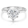 3Ct White Gold Certified Lab Grown Heart Cut Diamond Engagement Ring (G/VS2) Size: 6.5